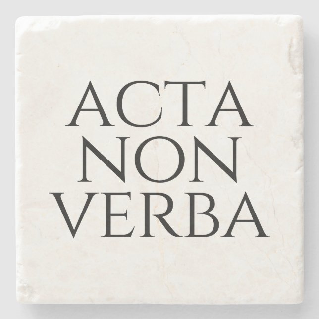 Posavasos De Piedra Acta Non Verba (Anverso)