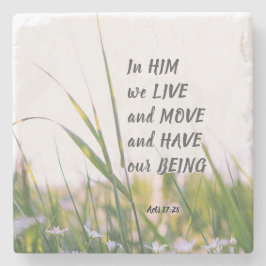 Posavasos De Piedra Acts 17:28 In Him we Live and Move Bible Verse 