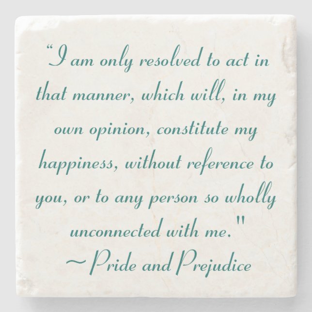 Posavasos De Piedra Actuar de forma que constituya felicidad Jane Aust (Anverso)