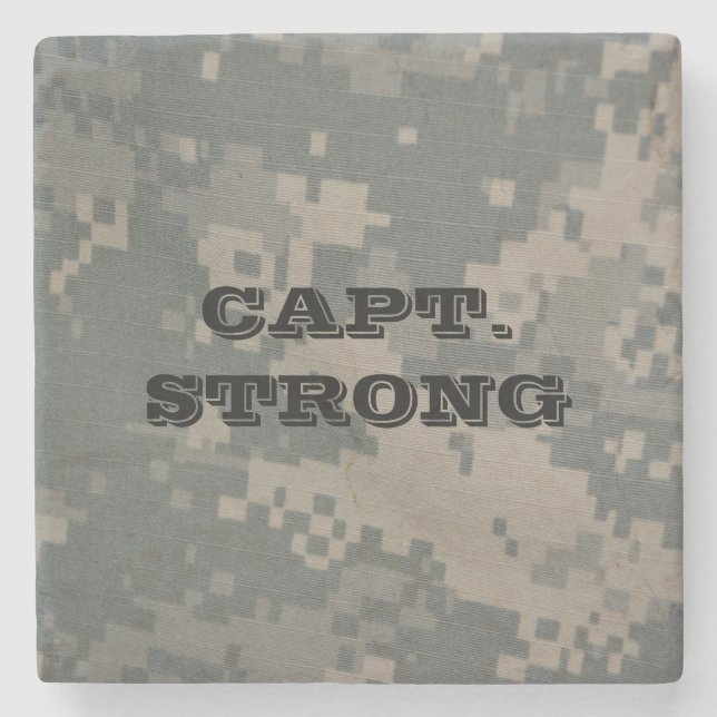 Posavasos De Piedra Acu Patrón militar Camuflaje Arte Uniforme (Anverso)