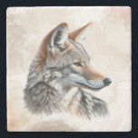 Posavasos De Piedra Acuarela Coyote Country Cottagecore Impresión Rúst<br><div class="desc">Coyote para un Cottagecore o decoración rústica de casa de campo. Tonos orgánicos neutros de tierra y colores para estar tranquilizantes. Gran regalo de arte para los que aman a los animales,  la naturaleza y la vida salvaje.</div>