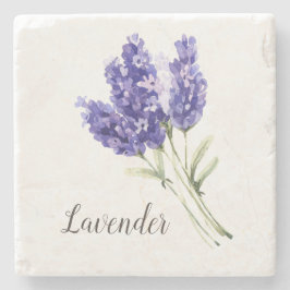 Posavasos De Piedra Acuarela de flores de lavanda