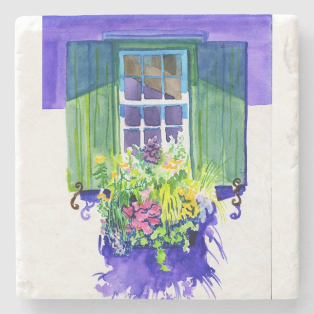 Posavasos De Piedra acuarela de Windowbox (Anverso)