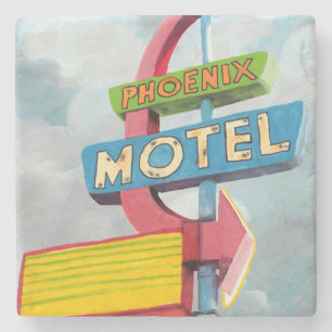 Posavasos De Piedra Acuarela Phoenix Motel