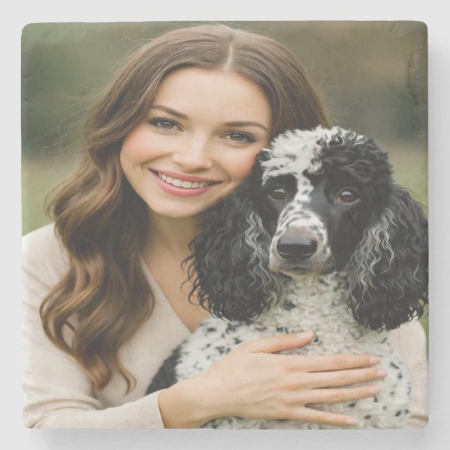 Posavasos De Piedra Add Poddle Photo Personalize Customize (Anverso)