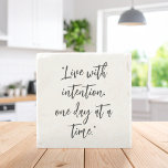 Posavasos De Piedra Add Your Own Inspirational Quote<br><div class="desc">Create your own personalized marble stone coasters with your favorite inspirational quote or positive words. Features elegant script calligraphy to bring an uplifting mood to your space.</div>