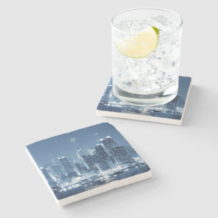 Posavasos De Piedra Adición de Navidades de la línea invernal de la ci