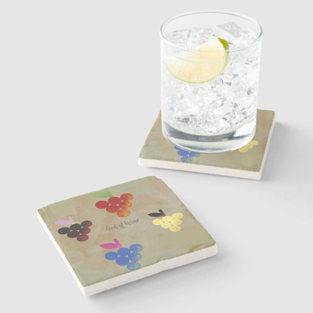 Posavasos De Piedra Adonis Dios del Vino (Lateral)