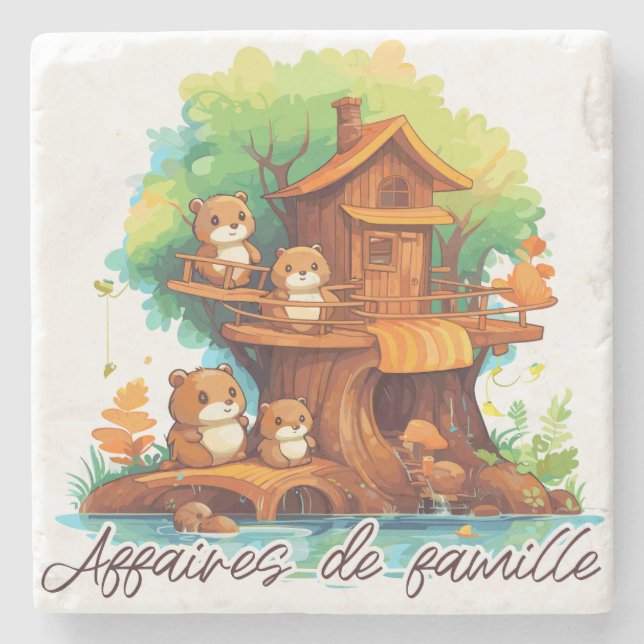 Posavasos De Piedra Affaires de famille (Anverso)