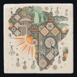 Posavasos De Piedra Africa Map Decorative Tribal Elements Pattern<br><div class="desc">Africa Map Decorated with warm Colors Pattern Design,  Savanna wild nature,  baobabs,  sunshine and Tribal Elements. Original Vector  Art Design Copyright BluedarkArt TheChameleonArt.</div>