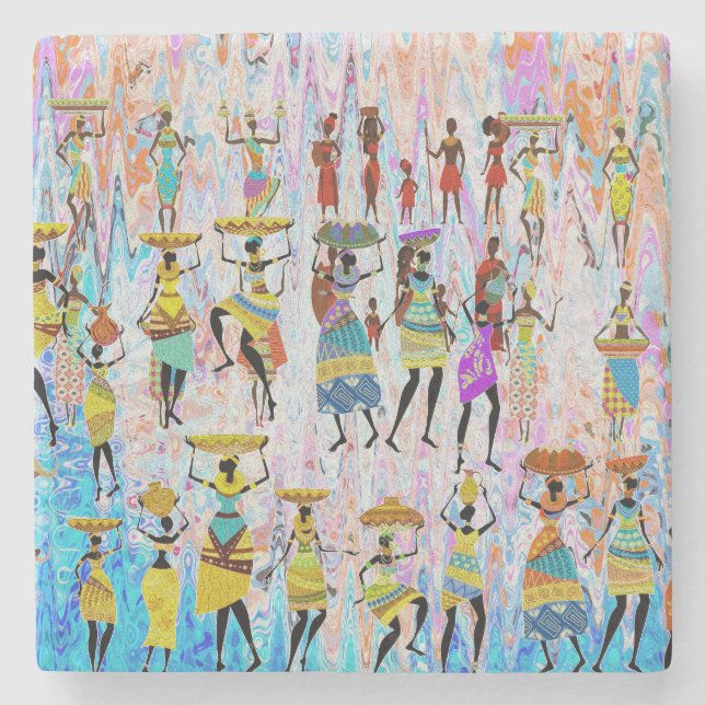 Posavasos De Piedra African Village (Anverso)