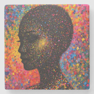 Posavasos De Piedra Afro Nebula Whisper – Celebración de la Historia N