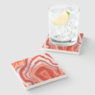 Posavasos De Piedra Ágata de naranja de sangre caída.