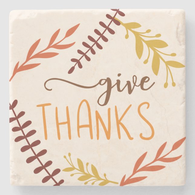 Posavasos De Piedra Agradecimiento Día de Acción de Gracias Decoración (Anverso)