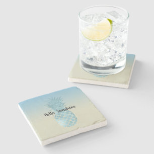 Posavasos De Piedra Agua amarillo tinte amarillo anaranjada piña