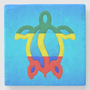 Posavasos De Piedra Agua azul Rasta Honu