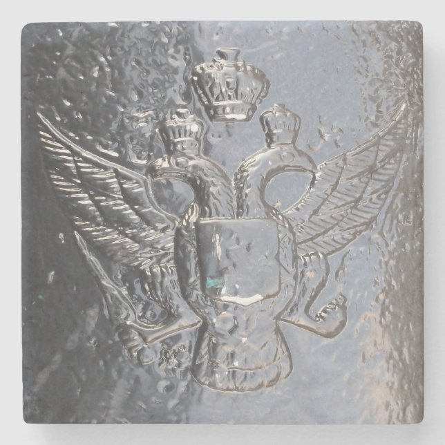 Posavasos De Piedra Águila de dos cabezas en cañón (Anverso)