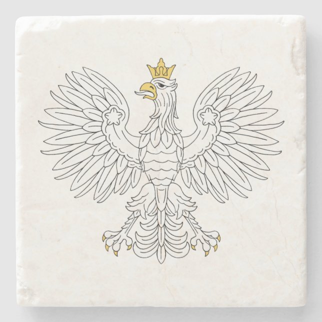 Posavasos De Piedra Águila polaca (Anverso)