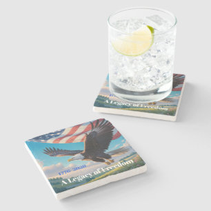 Posavasos De Piedra Águila Semiquincentenario de los Estados Unidos •