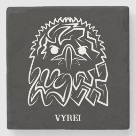 Posavasos De Piedra Águila Tribal Negra y Blanca