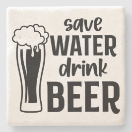 Posavasos De Piedra Ahorre agua, beba cerveza - escayola de piedra