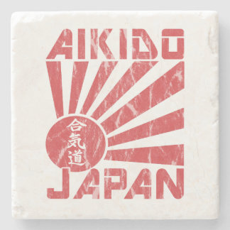 Posavasos De Piedra Aikido Japón Bandera Naval Retro Bebe Pascua