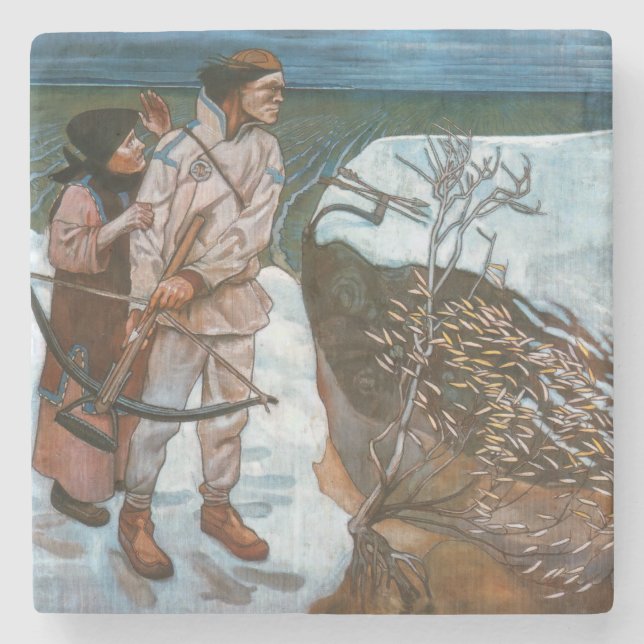 Posavasos De Piedra Akseli Gallen-Kallela - La venganza de Joukahainen (Anverso)