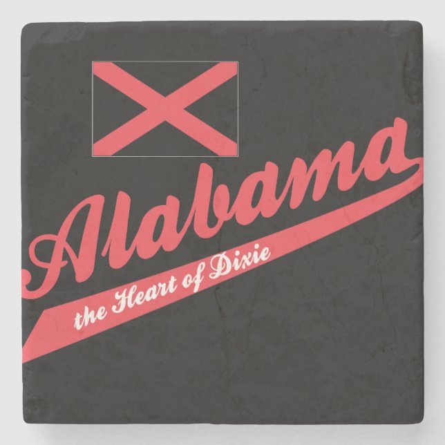 Posavasos De Piedra Alabama Corazón de Dixie (Anverso)