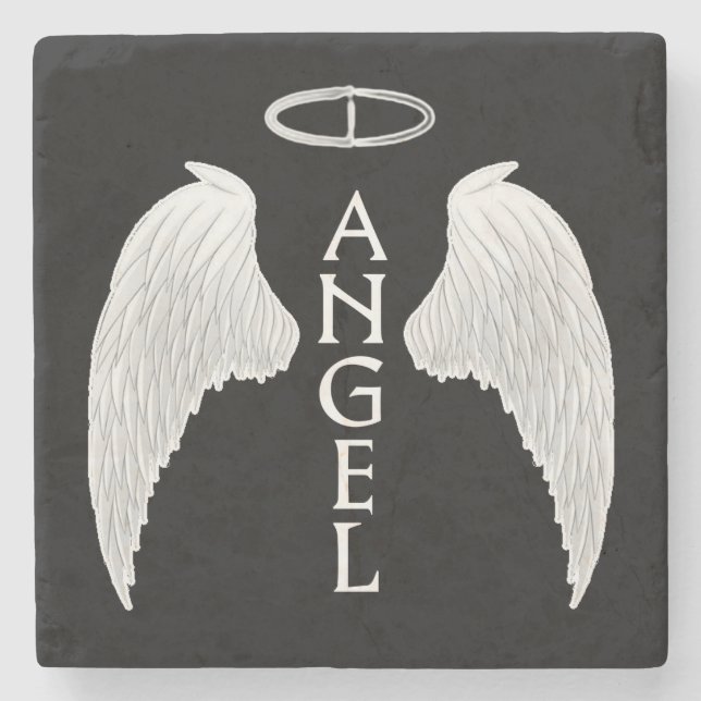 Posavasos De Piedra Alas de ángel (Anverso)