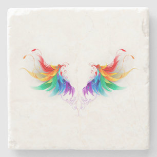 Posavasos De Piedra Alas del arco iris fluidas