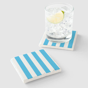 Posavasos De Piedra Albatros Azul y Blanco a rayas