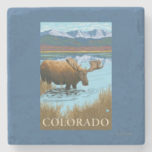 Posavasos De Piedra Alces DrinkingColorado