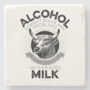 Posavasos De Piedra Alcohol frente a leche