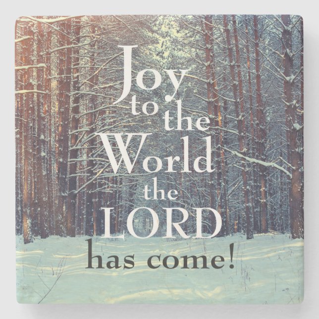 Posavasos De Piedra Alegría al mundo que el Señor ha venido, bosque de (Anverso)