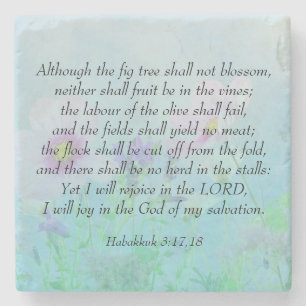 Posavasos De Piedra Alegría en el Señor - Habakkuk 3:17,18