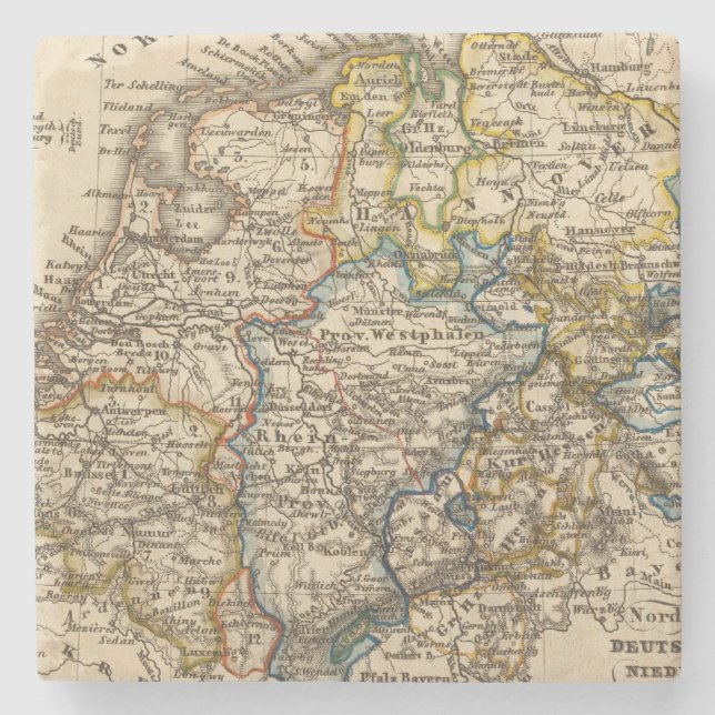 Posavasos De Piedra Alemania, Países Bajos, y Bélgica (Anverso)