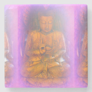 Posavasos De Piedra aleta de piedra de piedra de la aura púrpura buddh
