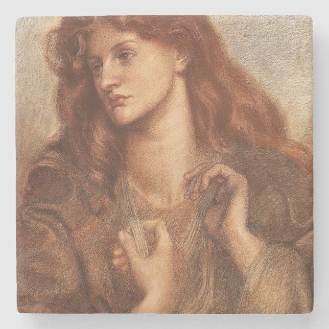 Posavasos De Piedra Alexa Wilding (Joven Elegante Con Pelo Rojo) (Anverso)