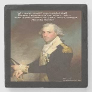 Posavasos De Piedra Alexander Hamilton & Coasters de Piedra con Frase