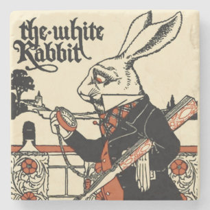 Posavasos De Piedra Alice White Rabbit Classic