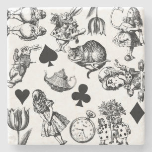 Posavasos De Piedra Alice White Rabbit Wonderland Classic