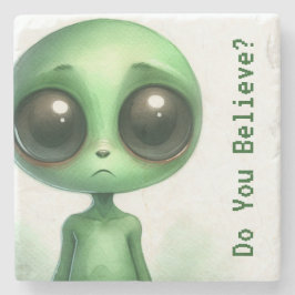 Posavasos De Piedra Alien Triste - ¿Crees?