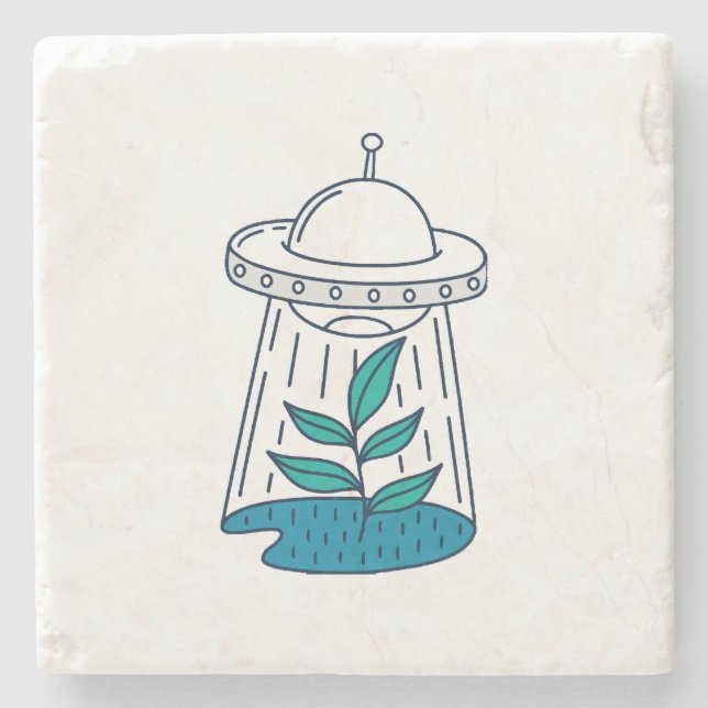 Posavasos De Piedra Aliens UFO (Anverso)