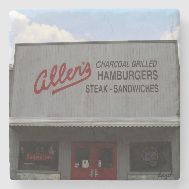 Posavasos De Piedra Allen's Bar, Atenas, Georgia Marble Coaster. UGA (Anverso)