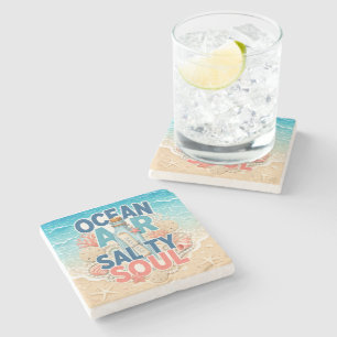 Posavasos De Piedra Alma Salada Aire Oceánico