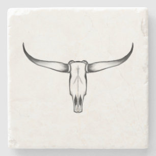 Posavasos De Piedra Almohada del cráneo de Texas Longhorn