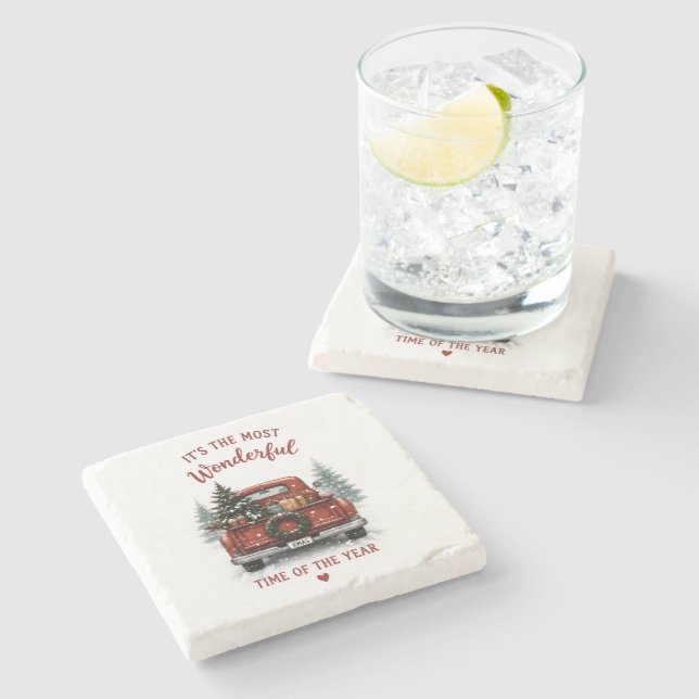 Posavasos De Piedra almohada temática de Navidad (Lateral)