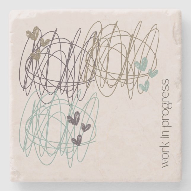 Posavasos De Piedra Almohadilla de ratón - es un trabajo en progreso (Anverso)