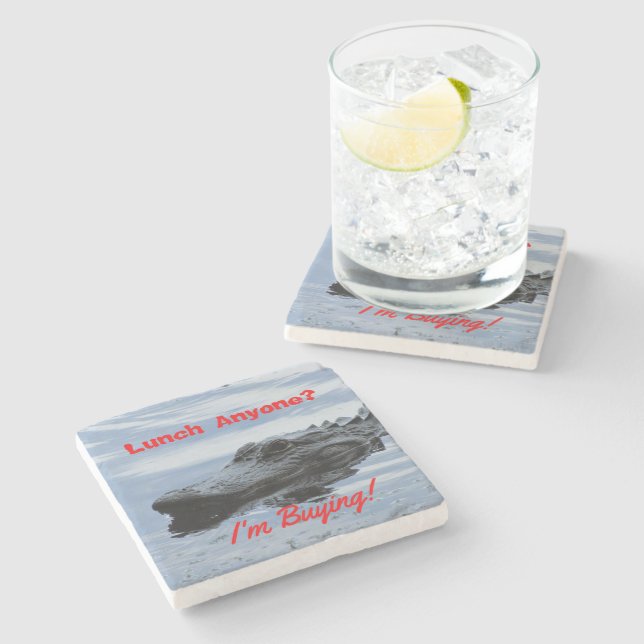 Posavasos De Piedra Almuerzo con escayola de piedra de lagarto (Lateral)