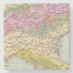 Posavasos De Piedra Alpenlander - mapa del atlas de las montañas